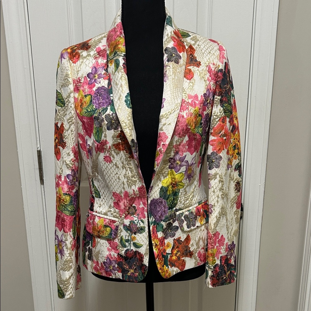 Floral Women's Blazer - Multicolor